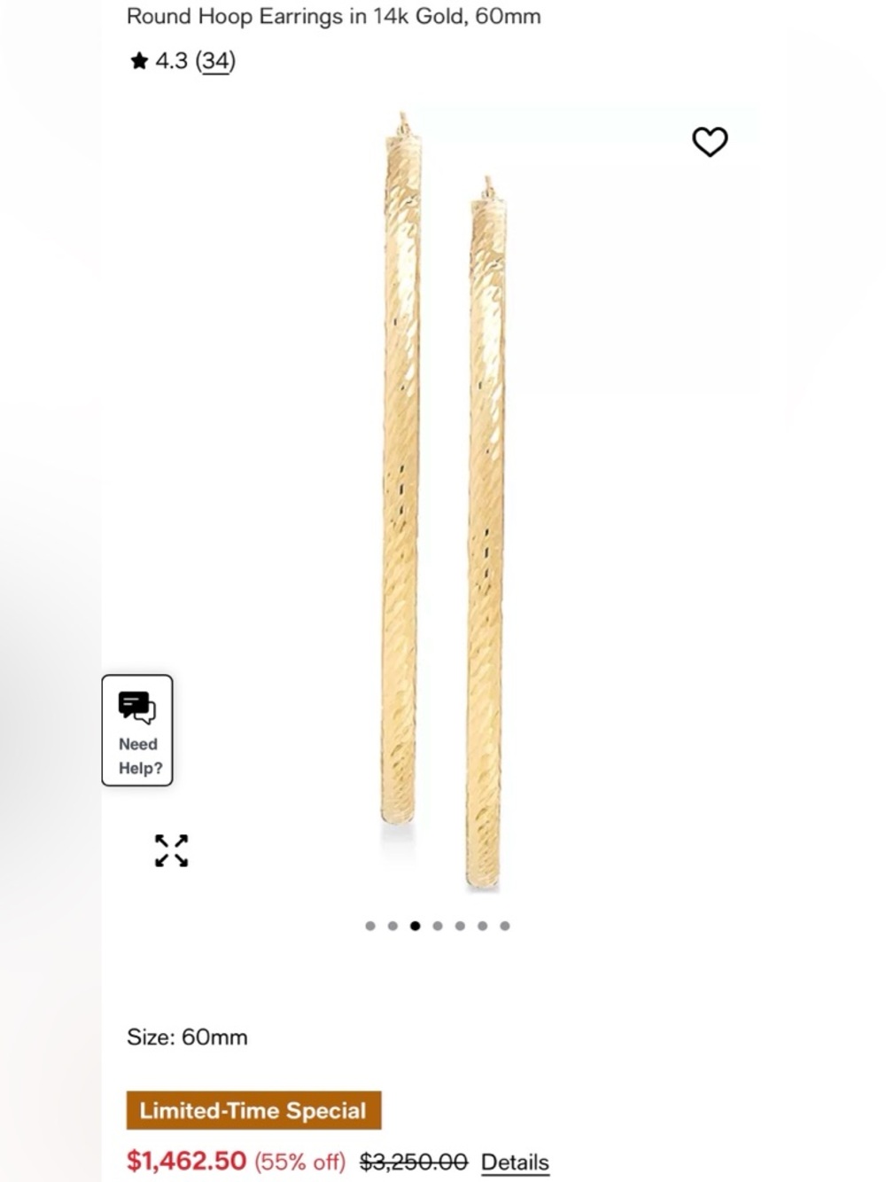 Gold Hoops 14K - Picture 7 of 7